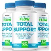 3 Pack Healthy Flow Total Support Capsules, Original HealthyFlow Formula - Naturally Supports Healthy Circulation, Stable Levels and Energizes the Body, Official Review 180 Capsules