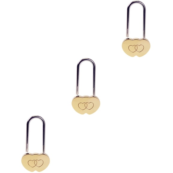3 Pack Heart Lock for Souvenir Luggage Padlock Concentric