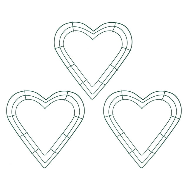 3 Pack Heart Metal Wreath 12 Inch HeartShaped Wire Wreath Frame for