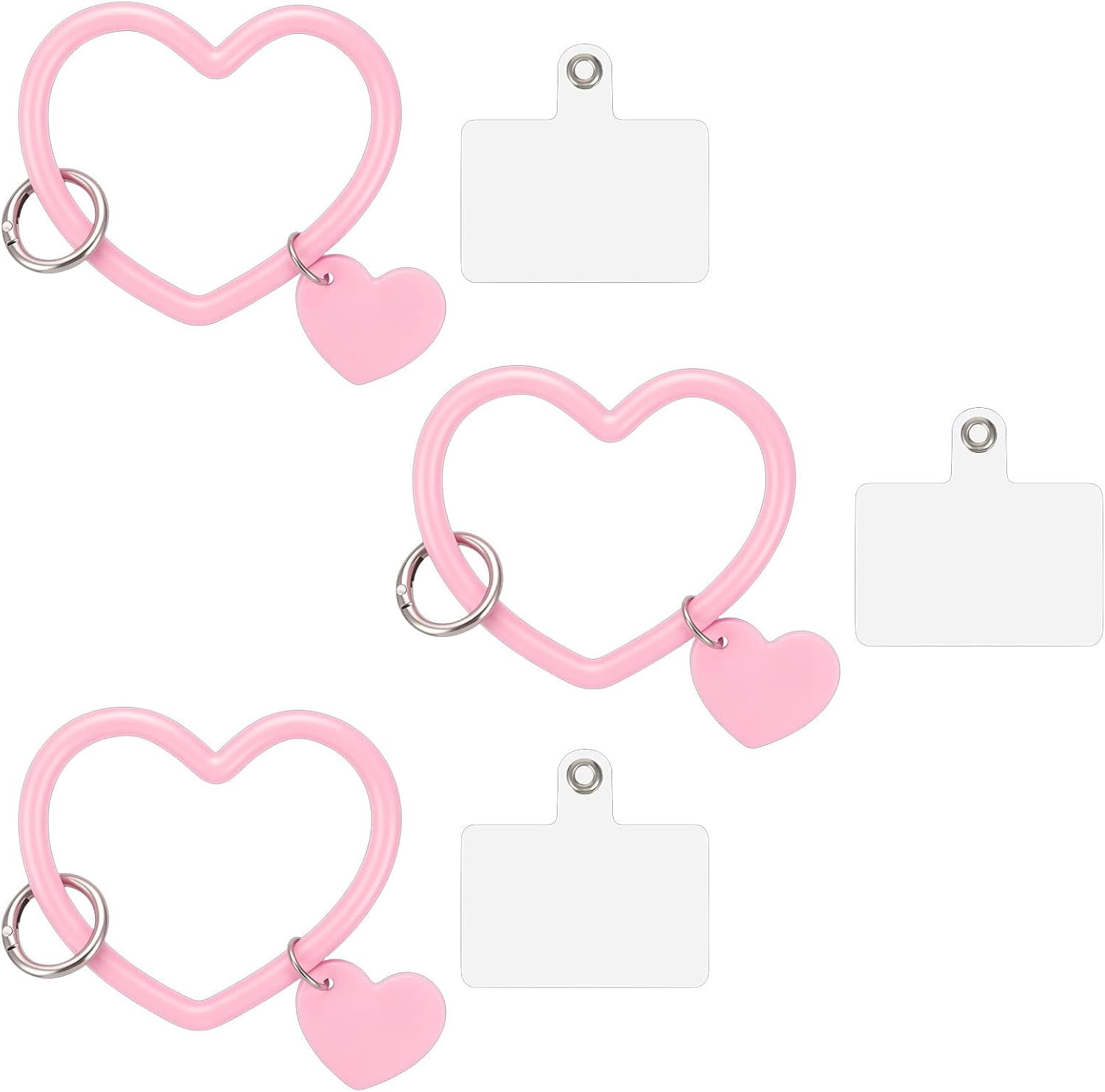 3-Pack Heart Silicone Keychain Wristlet - Pink - Walmart.com
