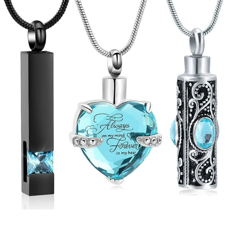 3 Pack Heart Urn Necklace for Ashes Cycliner Memorial Cremation Jewelry for Ashes Heart Urn Locket for Ashes Stainless Steel Urns Pendest Keepsake Jewelry Walmart