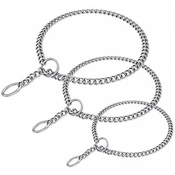 3 Pack Heavy Chain Dog Training Choke Collar