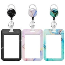 3 Pack Heavy Duty Badge Holder with Retractable Reel,ID Name Tag Worker Badge Carabiner ma1710