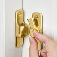 thumbnail image 1 of 3-Pack Heavy Duty Barn Door Locks 90/180 Degree Adjustable - Solid Zinc Alloy Sliding Door Latches for Bedroom, Cabinet - Gold, 1 of 15