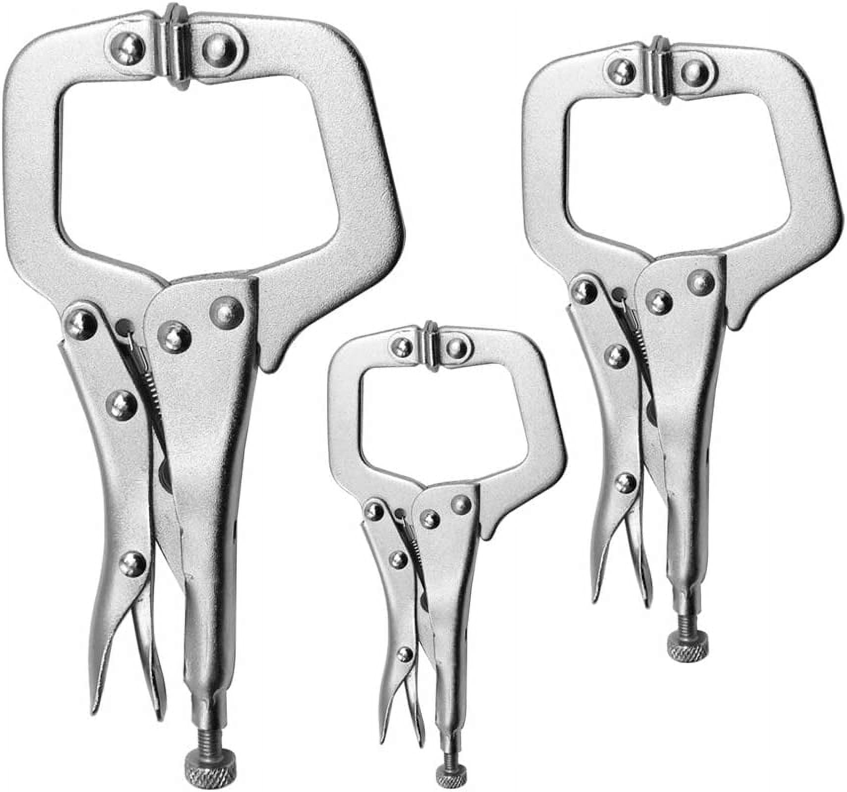 Set Of Two (2) 6\" Locking C-Clamp Vise Grip Welding Pliers With Swivel Pads