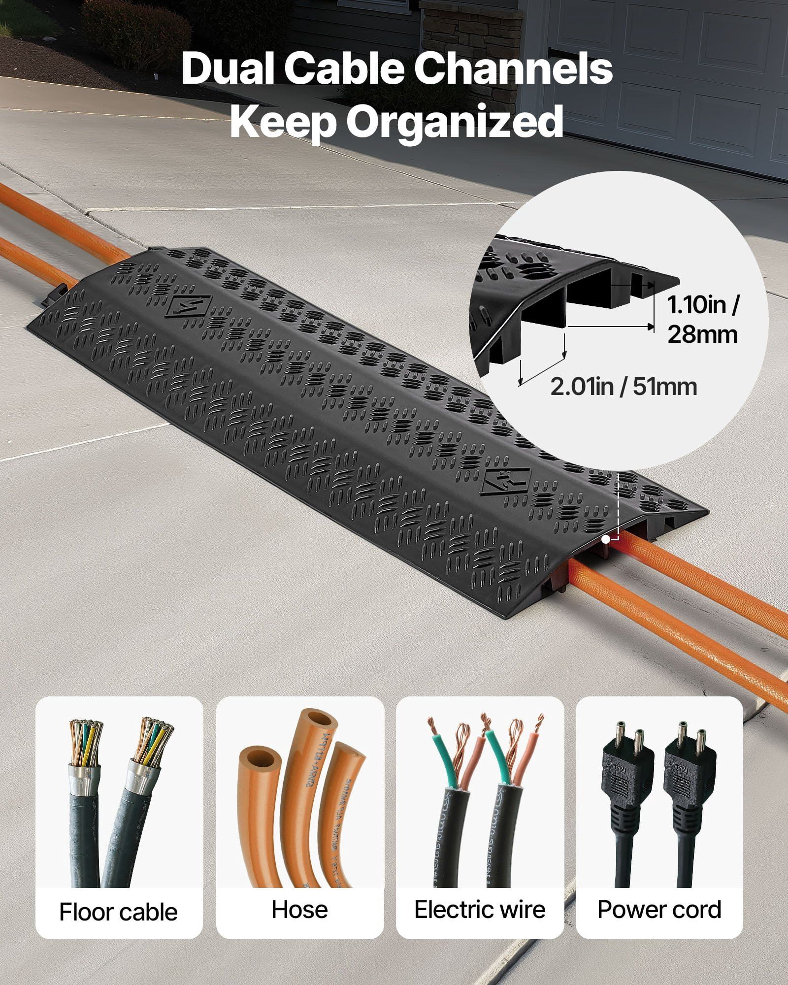 Top Cover Ramp 3-Pack Heavy Duty Cable Cover Ramps, 17