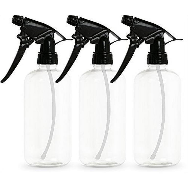 EPAuto Heavy Duty Chemical Resistant Spray Bottles with Sprayer (16 oz),  Clear, 3-Pack
