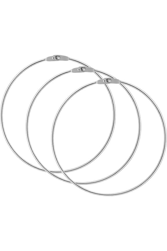 4.57 Inch (3 Pack) Loose Leaf Binder Rings for Flashcards, Index Cards,Metal Rings Wrench Organizer,Large Book & Paper Rings for Key Clip, Keychain, School, Home, Office, Silver