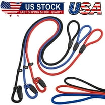 3-Pack Heavy-Duty Nylon Slip Lead Dog Leashes (Red, Black, Blue) – Durable