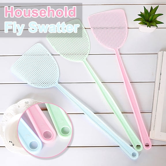 3-Pack Heavy Duty Plastic Fly Swatters – 17.5” Long Handle, Durable Manual Insect Swatters for Home, Kitchen, and Outdoor Use Gift