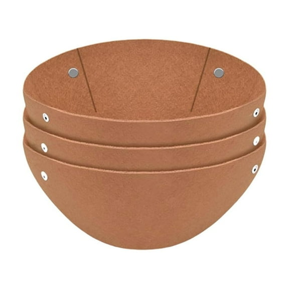 3 Pack Heavy Duty Round Felt Hanging Planter Basket Inserts Liner Snaps Design Prevents Bird Nesting Holds Soil Moisture