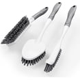 Shape Scrub 3 Pack Heavy Duty Scrub Brush Set, Curved Corner Brush with Scraper, V ...