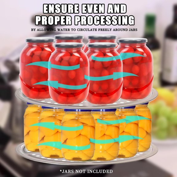 3-Pack Heavy-Duty Stainless Steel Cooker Canner and Steamer Rack - Rust-Resistant Stand for Canning, Steaming, and Frying Pans - Dishwasher Safe Rack