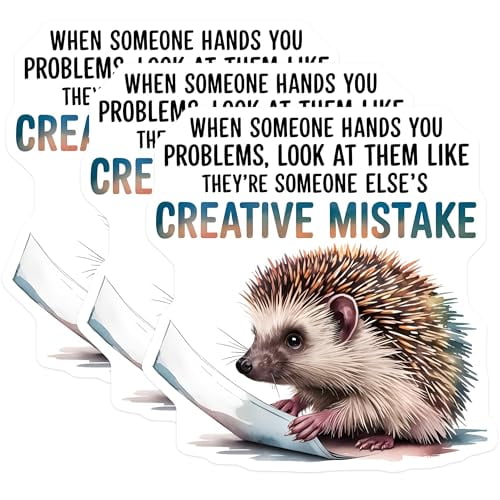 (3 Pack) Hedgehog Laptop Decals - Creative Mistake Sticker - Funny Saying Decal - 3 Inches On Longest Side - Easy Peel & Apply - Made in USA - 3MCS4823