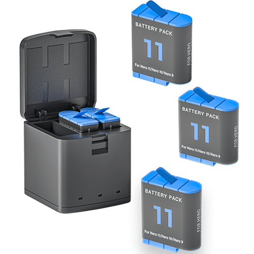 3-Pack Hero 11 Replacement Batteries Compatible with GoPro Hero 11 Hero 10 Hero 9 Black Camera, 3-Channel Battery Charger for GoPro Hero 11/ 10/ 9 Battery