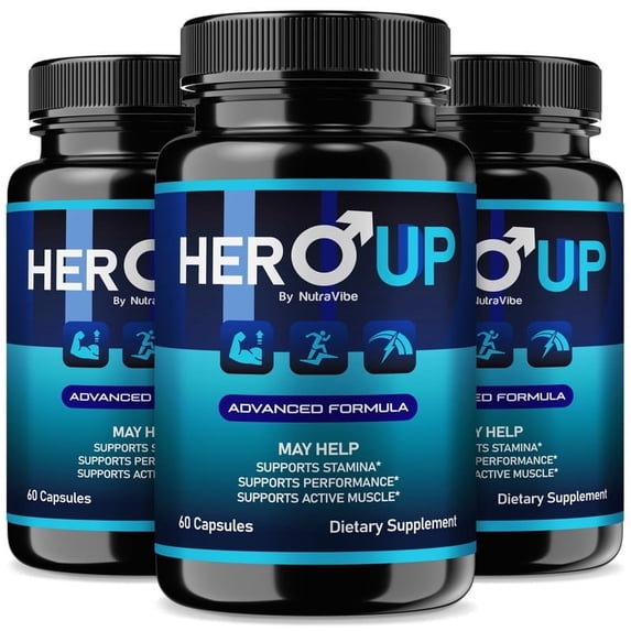 (3 Pack) Hero Up – Original HeroUp Formula with Ingredients to Help Maintain Lasting Energy, Support Performance & Daily Vitality | Just 2 Easy-to-Swallow Pills a Day (180 Capsules)