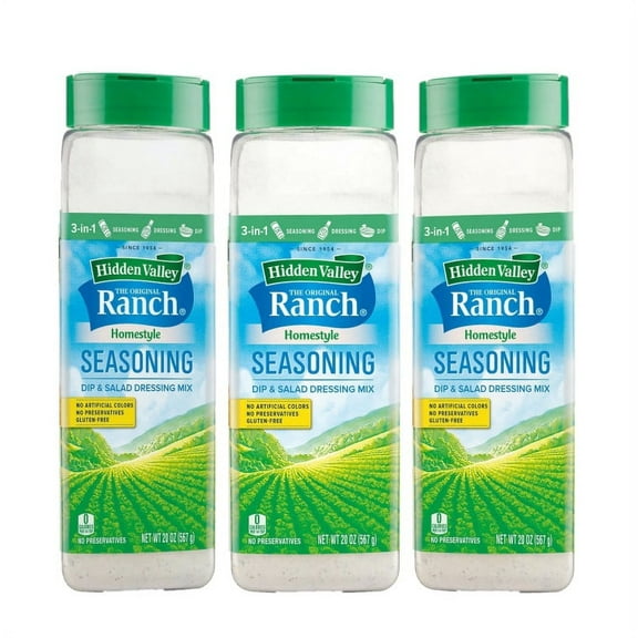 3 Pack | Hidden Valley Ranch Homestyle Seasoning, Dip and Salad Dressing Mix, 20 oz