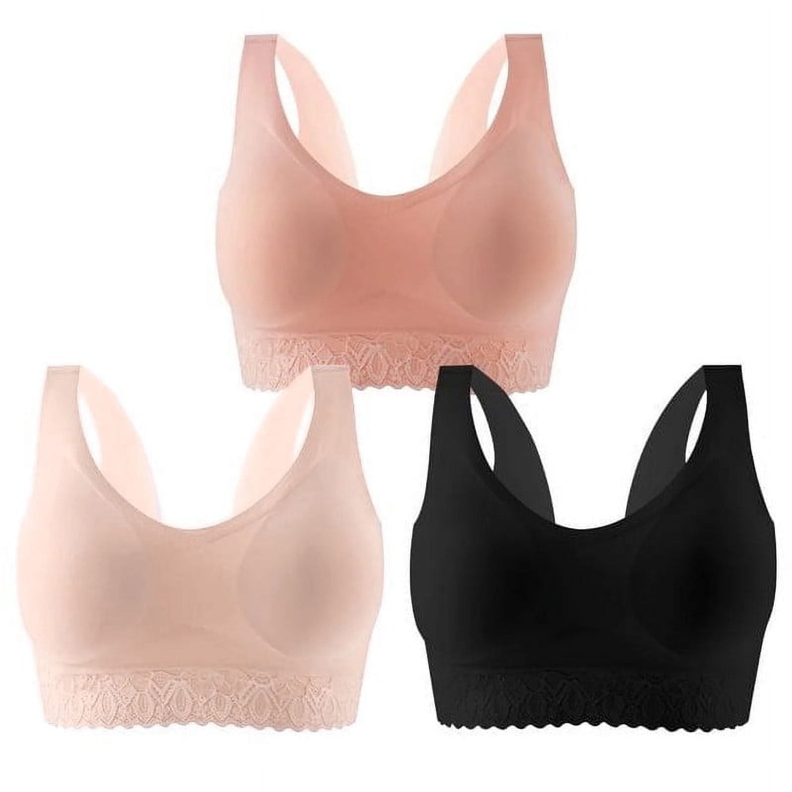 3-Pack Women's High Impact Sports Bras 3-Pack, Wire-Free with Pads, Running & Fitness