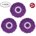 thumbnail image 1 of 3 Pack High Quality Replacement Micro Mop Head Refill For Standard Universal Spin Mop, Hurricane 360 Degree, Anti-abrasive Microfibers no Scratch-Round Shape Standard Size-3 Pack Purple, 1 of 7