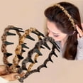 thumbnail image 1 of 3 Pack High Skull Pearl Headband for Women, Reversible Velvet Headband with Teeth, Anti-Slip Wide Hair Hoop for Volume Styling, Makeup, Washing Face, Daily Wear (Black   Red   Brown), 1 of 7