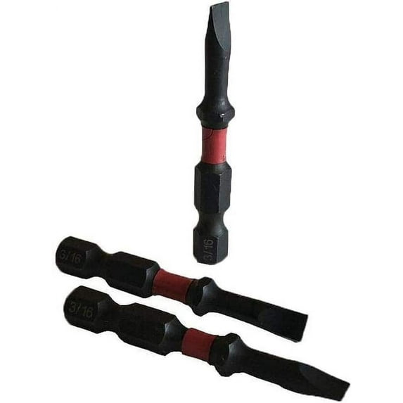 3-Pack High Torque 3/16" Slotted Bits (1/4" Quick Change)