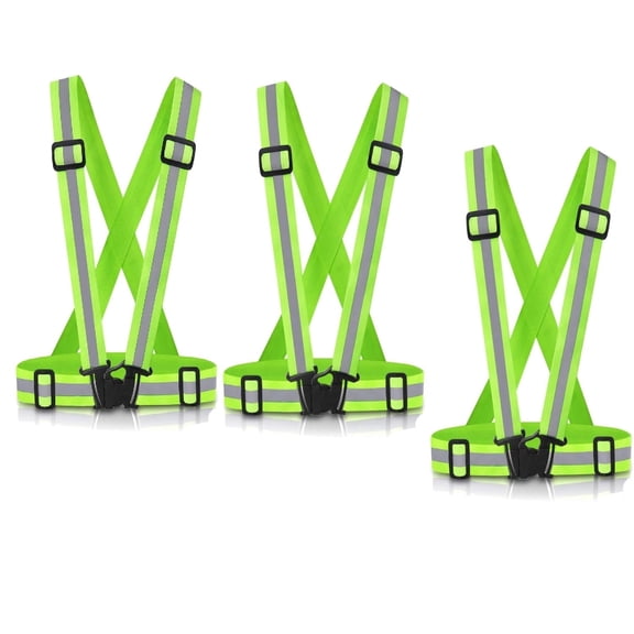 COREBAY 3-Pack High Visibility Reflective Safety Vest, Adjustable Hi-Vis Safety Gear for Men Women Kids, Lightweight Breathable Reflective Vest for Cycling Jogging Walking Outdoor Activities