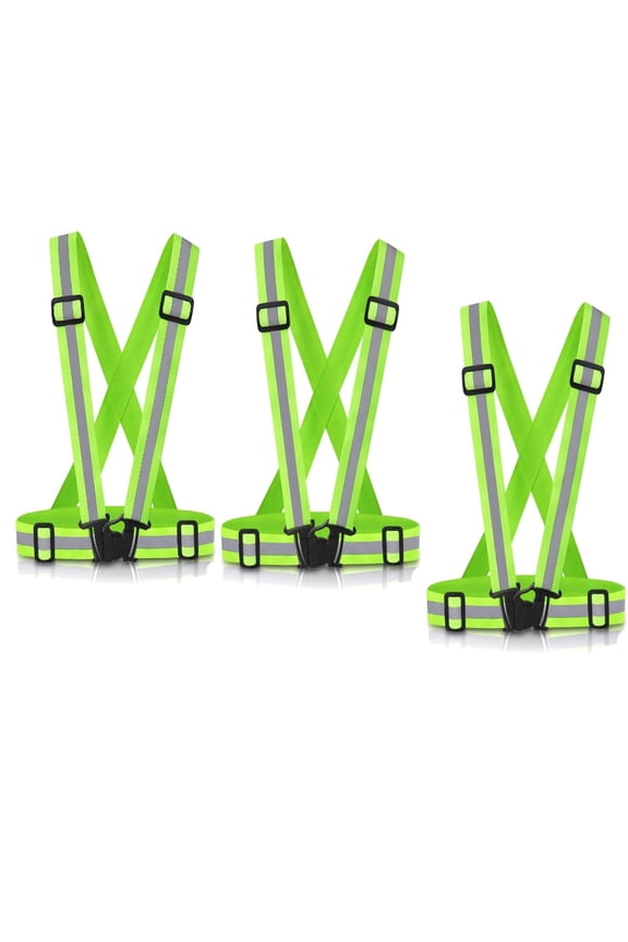 3-Pack High Visibility Reflective Safety Vest, Adjustable Hi-Vis Safety Gear for Men Women Kids, Lightweight Breathable Reflective Vest for Cycling Jogging Walking Outdoor Activities