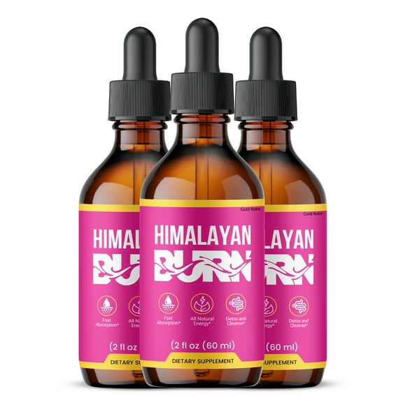 (3 Pack) Himalayan Burn Drops Liquid Supplement, Himalayan Burn Max Strength Supplement, All Natural Burn Formula, 60 ML perBottle