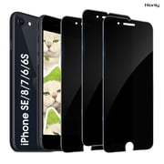 [3 Pack] Hionly Compatible with iPhone SE 3/2 2022/2020 Edition / iPhone 8 / iPhone 7 / 6s / 6 Privacy Screen Protector, Full Coverage Anti-Spy Tempered Glass Film 9H Hardness, Bubble Free