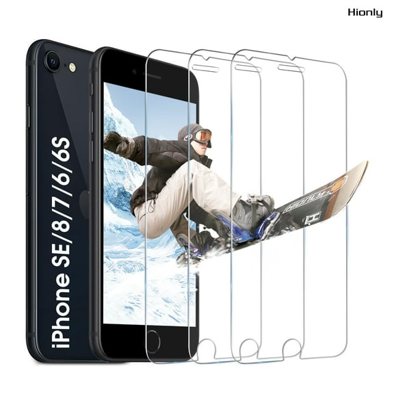 [3 Pack] Hionly Compatible with iPhone SE 3/2 (2022/2020 Edition) / iPhone 8 / iPhone 7 / iPhone 6s / iPhone 6 Screen Protector, Case Friendly Tempered Glass 0.25mm Clear