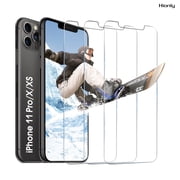 [3 Pack] Hionly Compatible with iPhone 11 Pro / iPhone Xs / iPhone X Screen Protector, Case Friendly Tempered Glass 0.25mm Clear