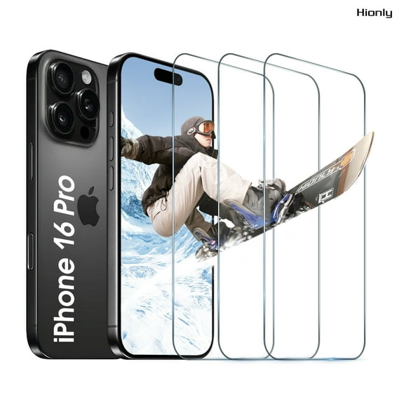 [3 Pack] Hionly Compatible with iPhone 16 Pro Screen Protector, Case Friendly Tempered Glass 0.25mm Clear