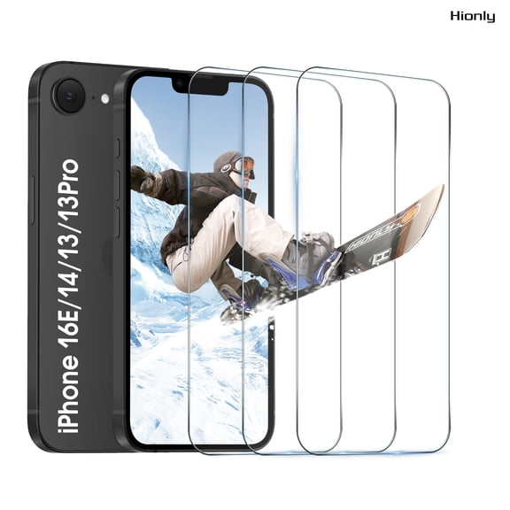 [3 Pack] Hionly Compatible with iPhone 16e / iPhone 14 / iPhone 13 / iPhone 13 Pro Screen Protector, Case Friendly Tempered Glass 0.25mm Clear