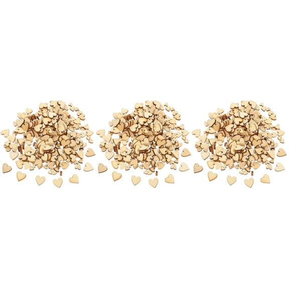 OFFIGAM Wooden Heart Shapes Natural Wood For Wedding 1200Pcs 0.8X0.8X0.2In