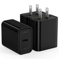 thumbnail image 1 of 3 Pack Hootek USB C Charger Block Fast Charging Adapter 20W Wall Charger Quick Charger Brick USB Charger Block Fast Charger Plug Phone Charger Compatible with iPhone 15 Sumsung Galaxy, Android,Black, 1 of 7