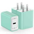 thumbnail image 1 of 3 Pack Hootek USB C Charger Block Fast Charging Adapter 20W Wall Charger Quick Charger Brick USB Charger Block Fast Charger Plug Phone Charger Compatible with iPhone 15 Sumsung Galaxy, Android,Green, 1 of 7