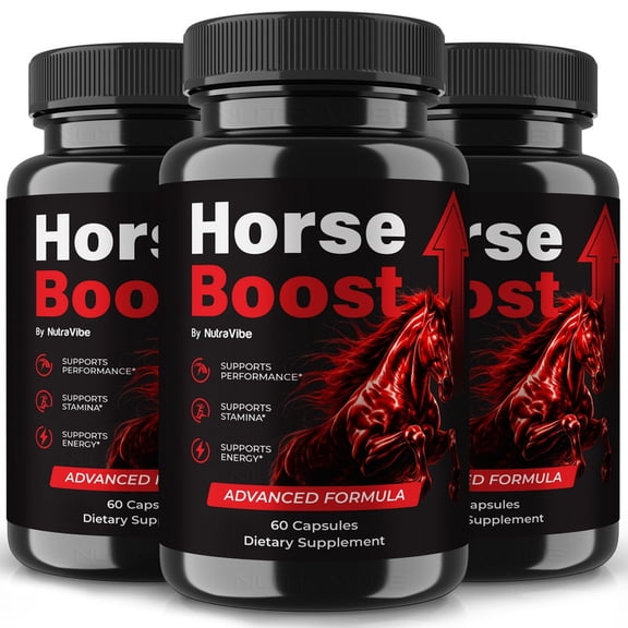(3 Pack) Horse Boost – Original Horse Boost Capsules with a Natural Daily Blend for Energy & Wellness | Clean, Gentle, Easy-to-Swallow Pills (180 Capsules)