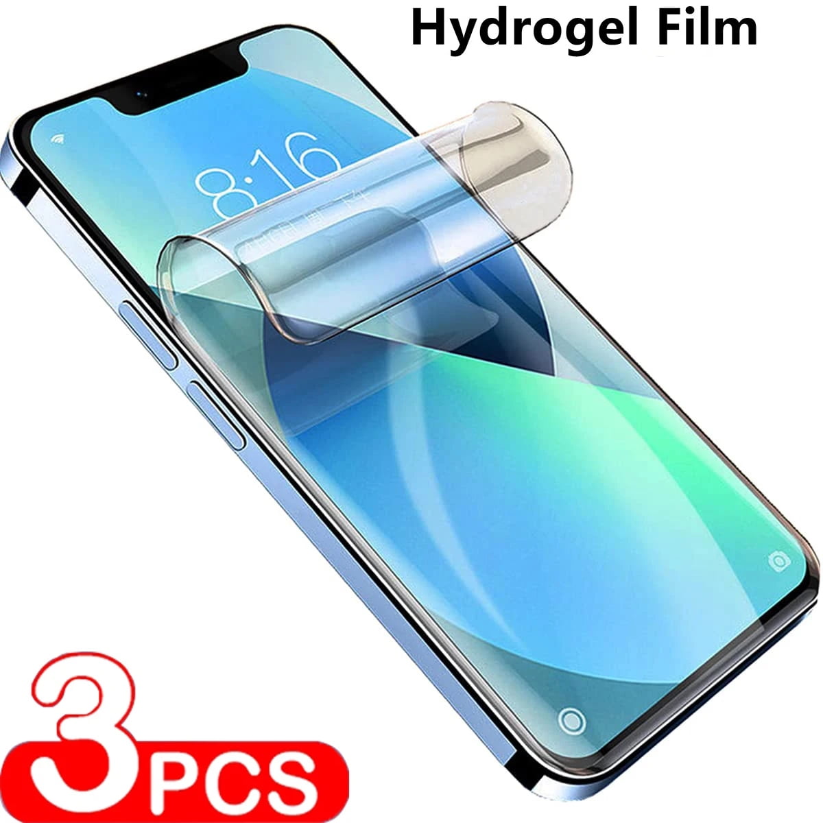 3-Pack Hydrogel Screen Protector for iPhone 15 Pro Max, 14, 13, 12