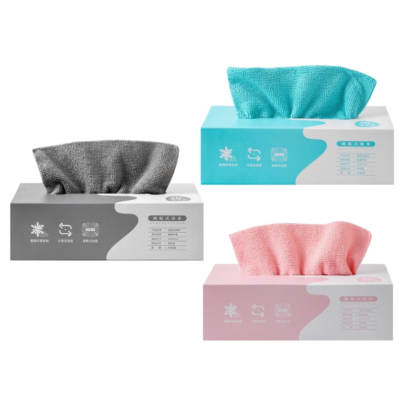 3 Pack Hygienic Single Use Cleaning Rags Premium Fiber Cloth 20 Per Box ...