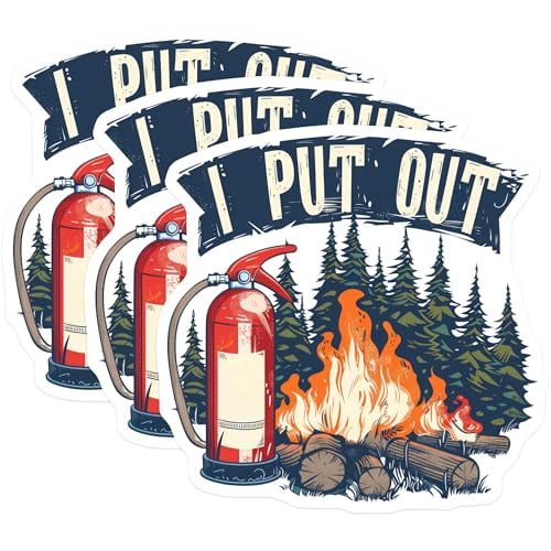 (3 Pack) I Put Out Decals - Funny Firefighting Humor - Camping Outdoors Laptop Decals- 3 Inches On Longest Side - Easy Peel & Apply - Made in USA - 3MCS5459