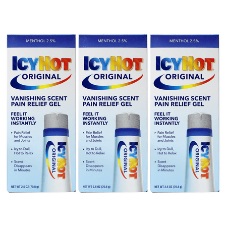 3 Pack - ICY HOT Pain Relieving Vanishing Scent Gel 2.50 oz Each