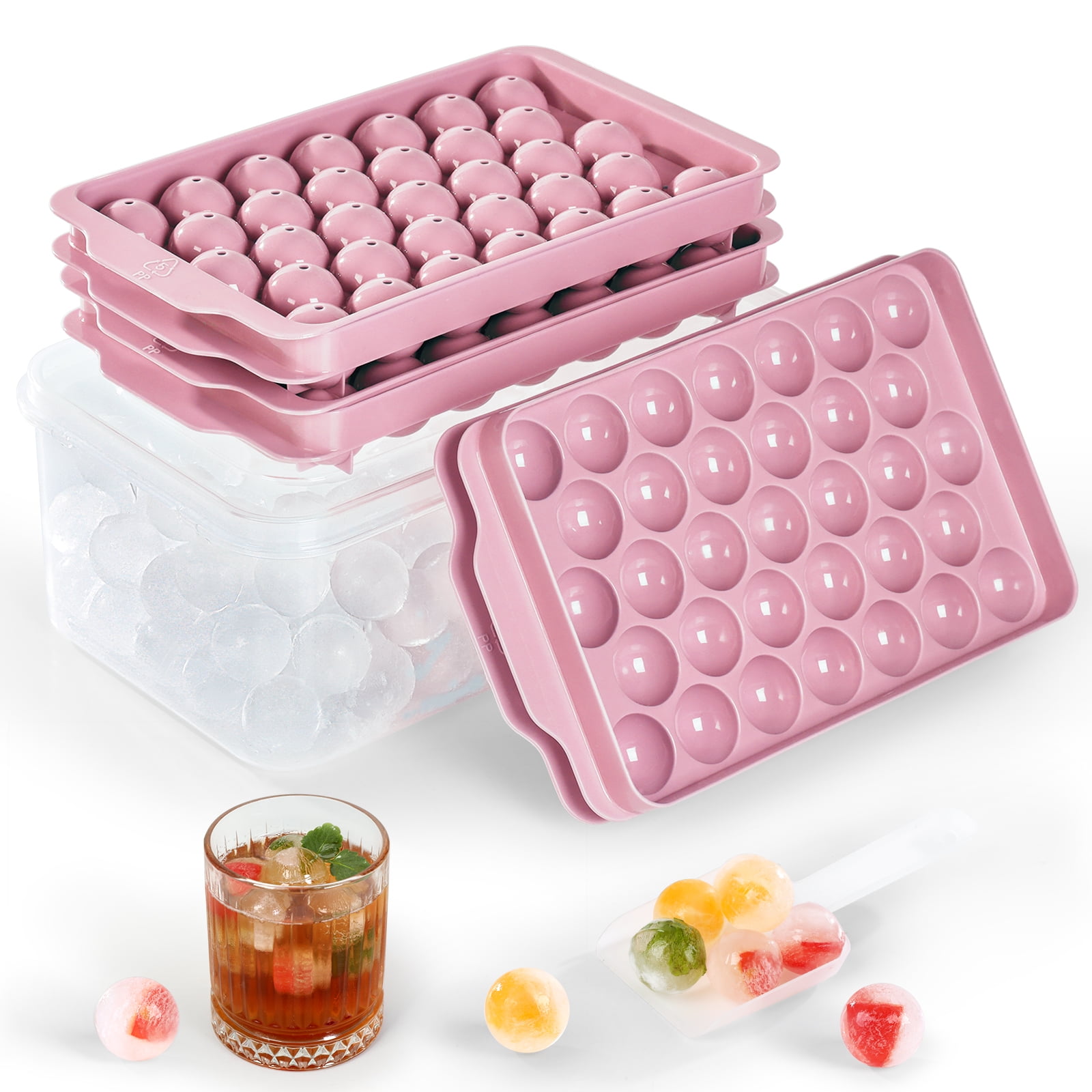 3 Pack Ice Cube Tray for Freezer, 99 x 1IN Round Ice Trays Easy Release