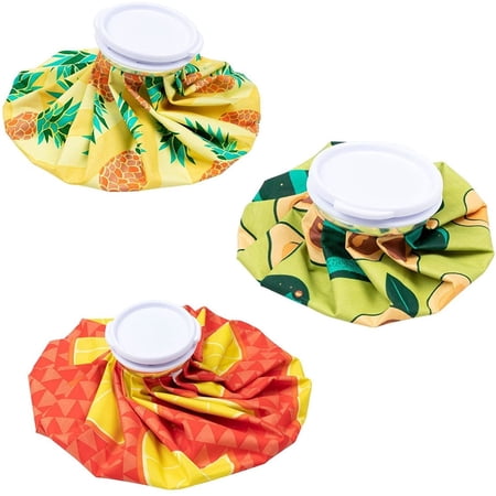 3 Pack Ice Pack For Cooler Reusable, Pain Relief Essentials, Injuries, Swelling, 3 Colorful Designs (3 Sizes)