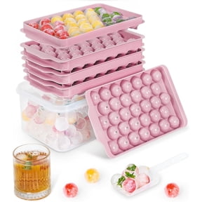 3 Pack Ice Trays for Freezer, 99 PCS Ice Cube Tray with Lid, Round Ice Trays for Freezer, Circle Ice Cube Tray for Chilling Drinks(without Ice Container) Pink