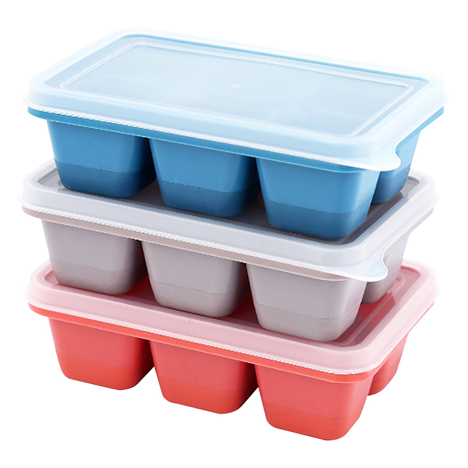 3 Pack Ice Trays for Freezer, Mini Ice Trays with Lid, Easy-Release ...