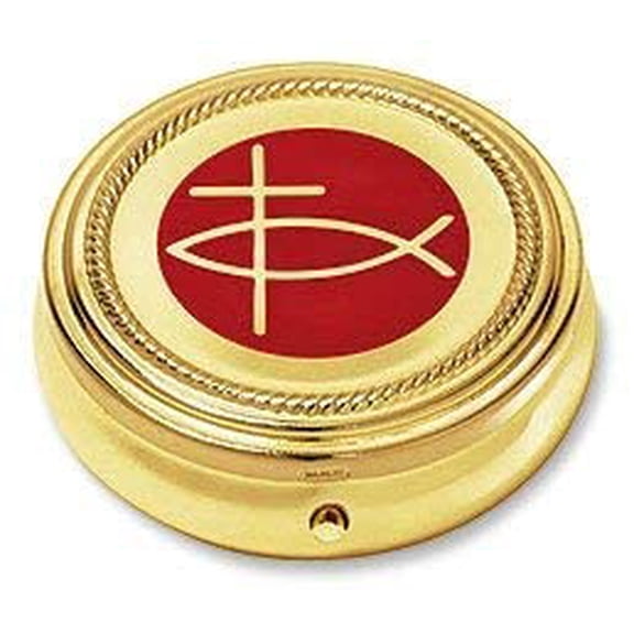 "3 Pack - Ichthus Cross PYX Size: 2 1/4"" Dia x 3/4"" D"
