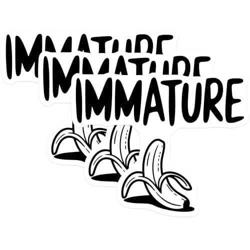 (3 Pack) Immature Banana Decals - Funny Laptop Decals - Sarcastic Humor Stickers- 3 Inches On Longest Side - Easy Peel & Apply - Made in USA - 3MCS5517