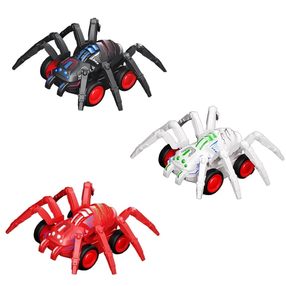 3 Pack Inertial Stunt Cars, Biomimetic Joint Legs, Friction Powered Push Cars, Plastic Toy Cars for Interactive Play