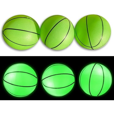 3 Pack! Inflatable Glow in The Dark Mini Basketballs Includes Pump and Needle Midnight Mini Indoor Basketball Small Basketball Toy Mini Bouncy Ball for Kids