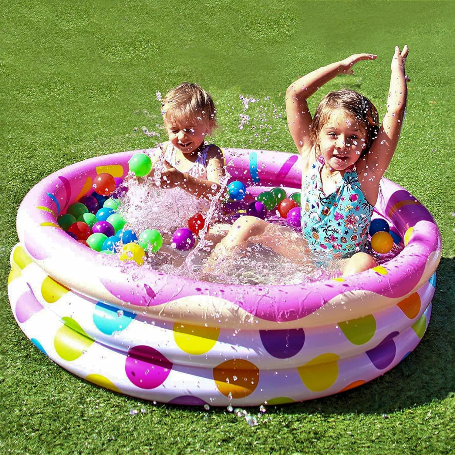 3 Pack Inflatable Kiddie Pools - Watermelon, Pineapple & Cupcake for Kids Indoor Outdoor Summer Fun